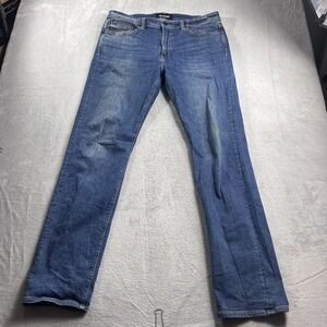 RevTown Automatic Jeans Mens 35x34 Relaxed Straight Dark Wash Stretch Denim